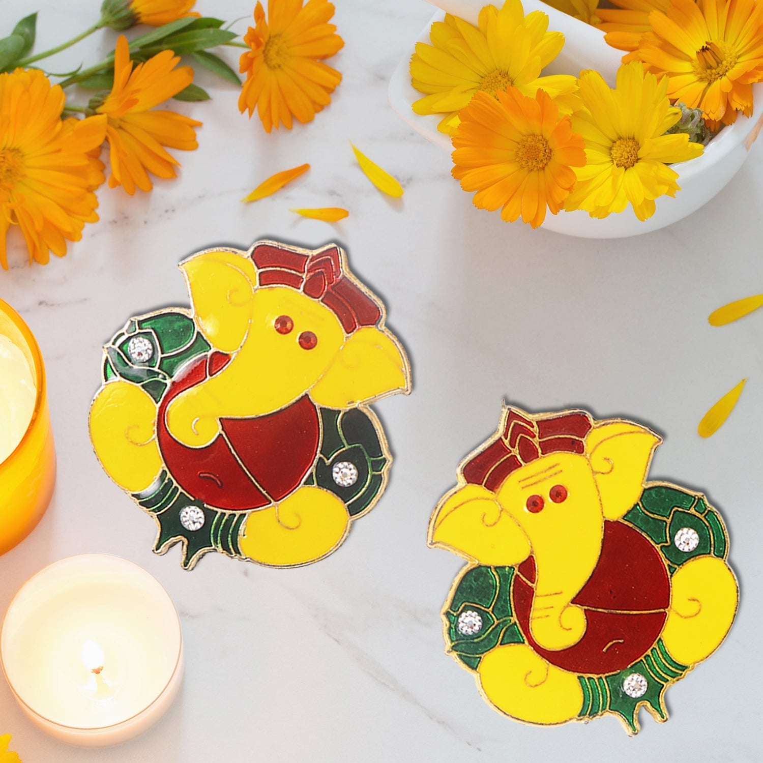 Decorative Lord Ganesha Wall Hanging Stickers (2 Pc) Decorative Lord Ganesha Wall Hanging Stickers (2 Pc)